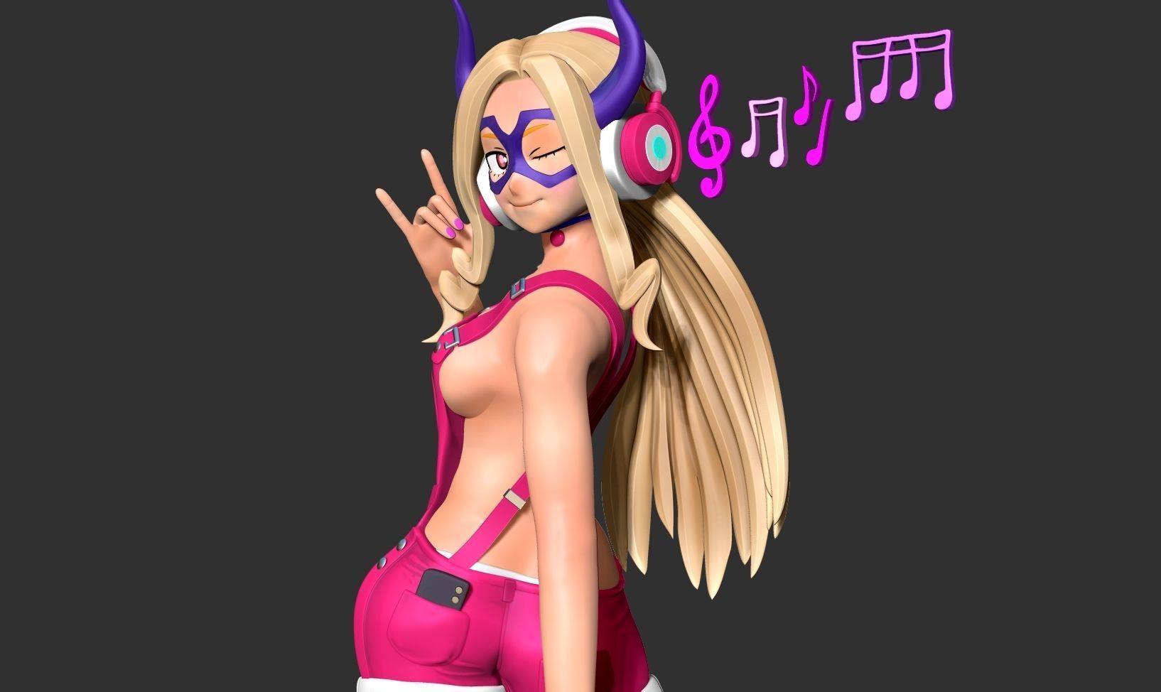Mount Lady loves music 3D print model_8