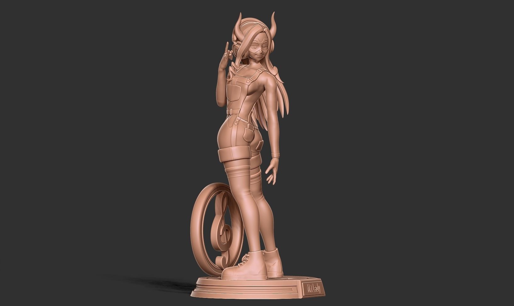 Mount Lady loves music 3D print model_15
