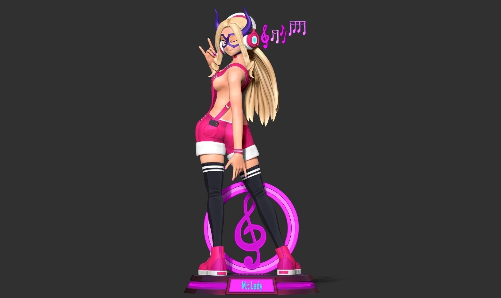 Mount Lady loves music 3D print model_10
