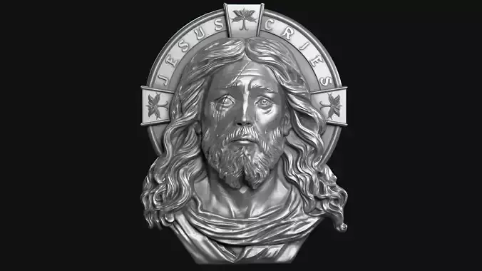 Jesus Cries Head Bas Relief - 2