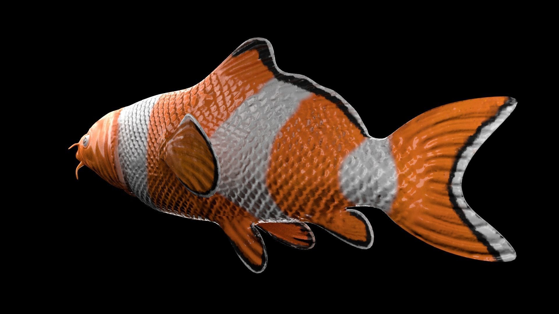 cartoon nemo fish Low-poly 3D model_3