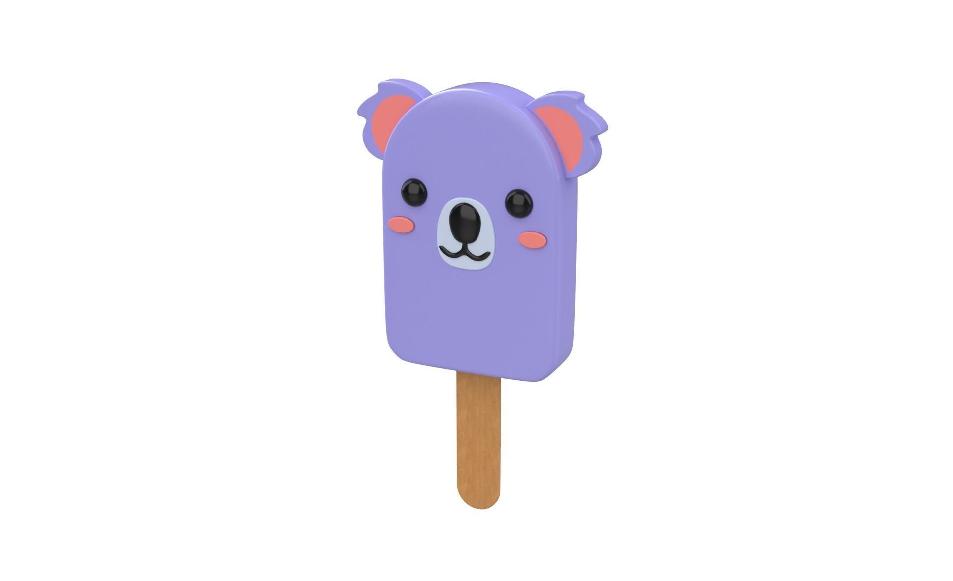 Cartoon Koala Ice Cream Cute Low-poly 3D model_19