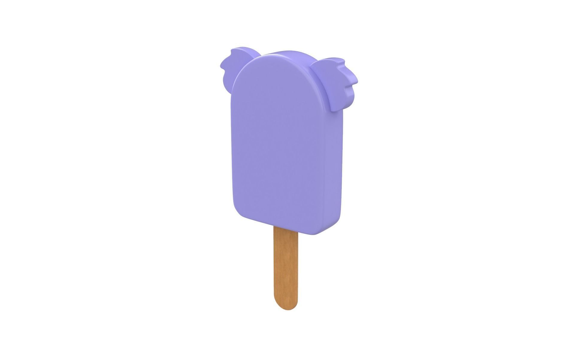 Cartoon Koala Ice Cream Cute Low-poly 3D model_12