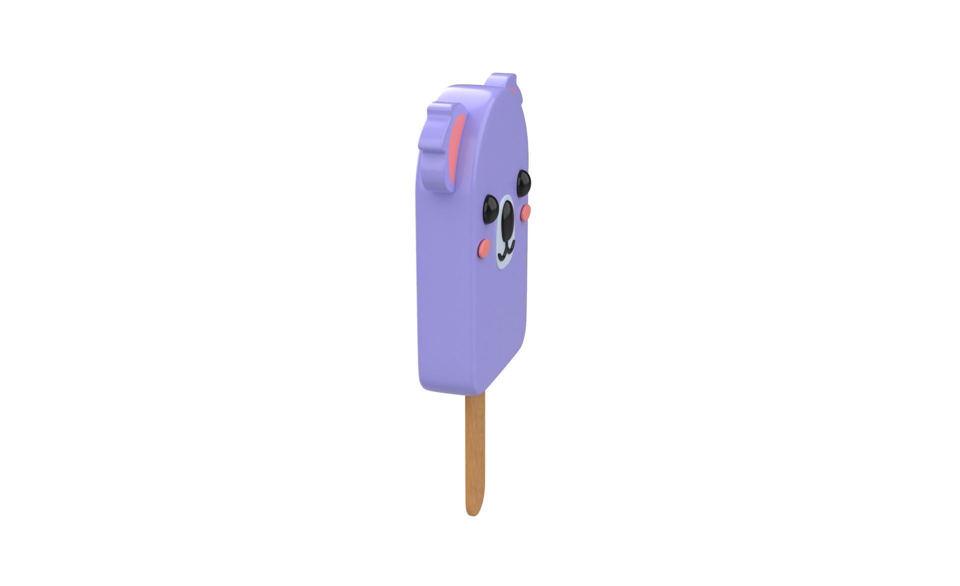 Cartoon Koala Ice Cream Cute Low-poly 3D model_15