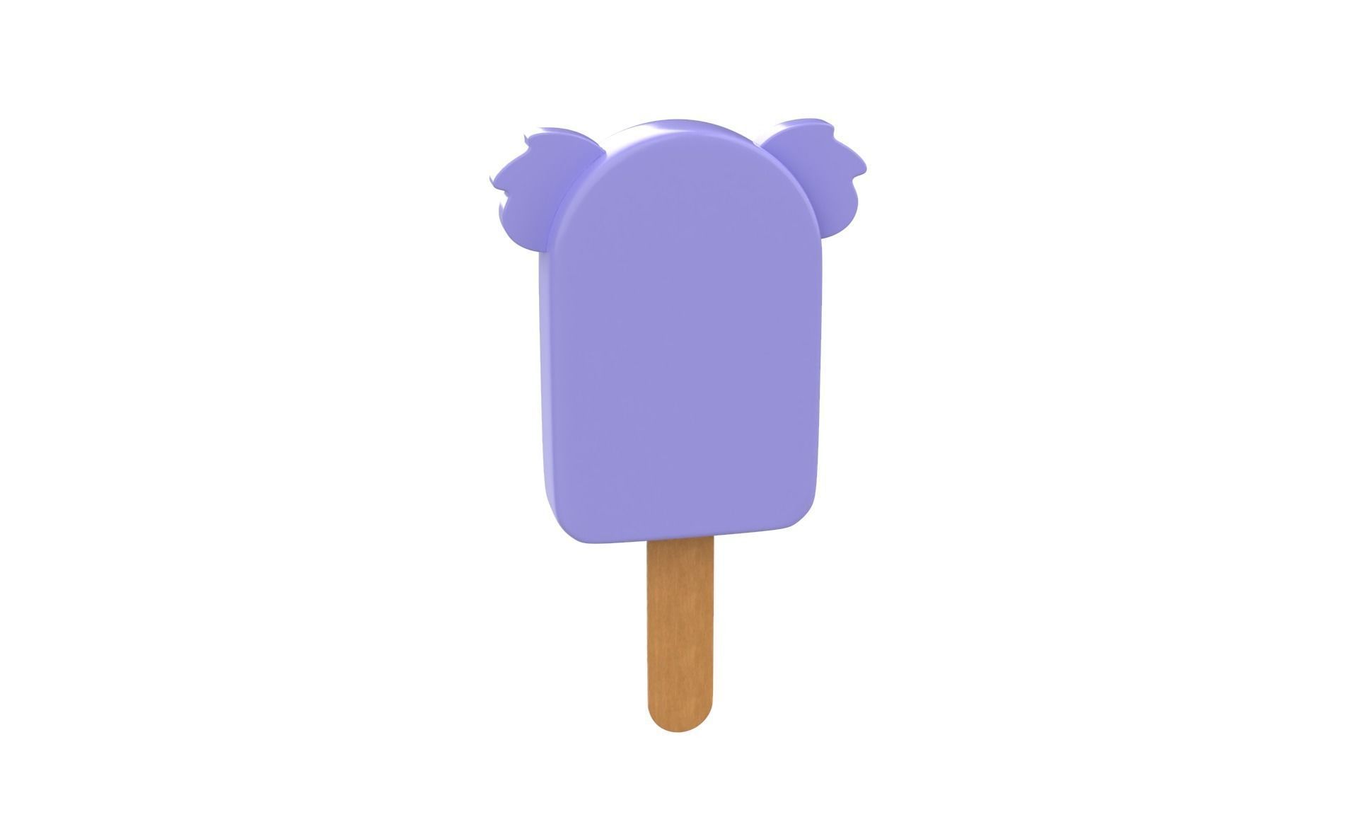 Cartoon Koala Ice Cream Cute Low-poly 3D model_10