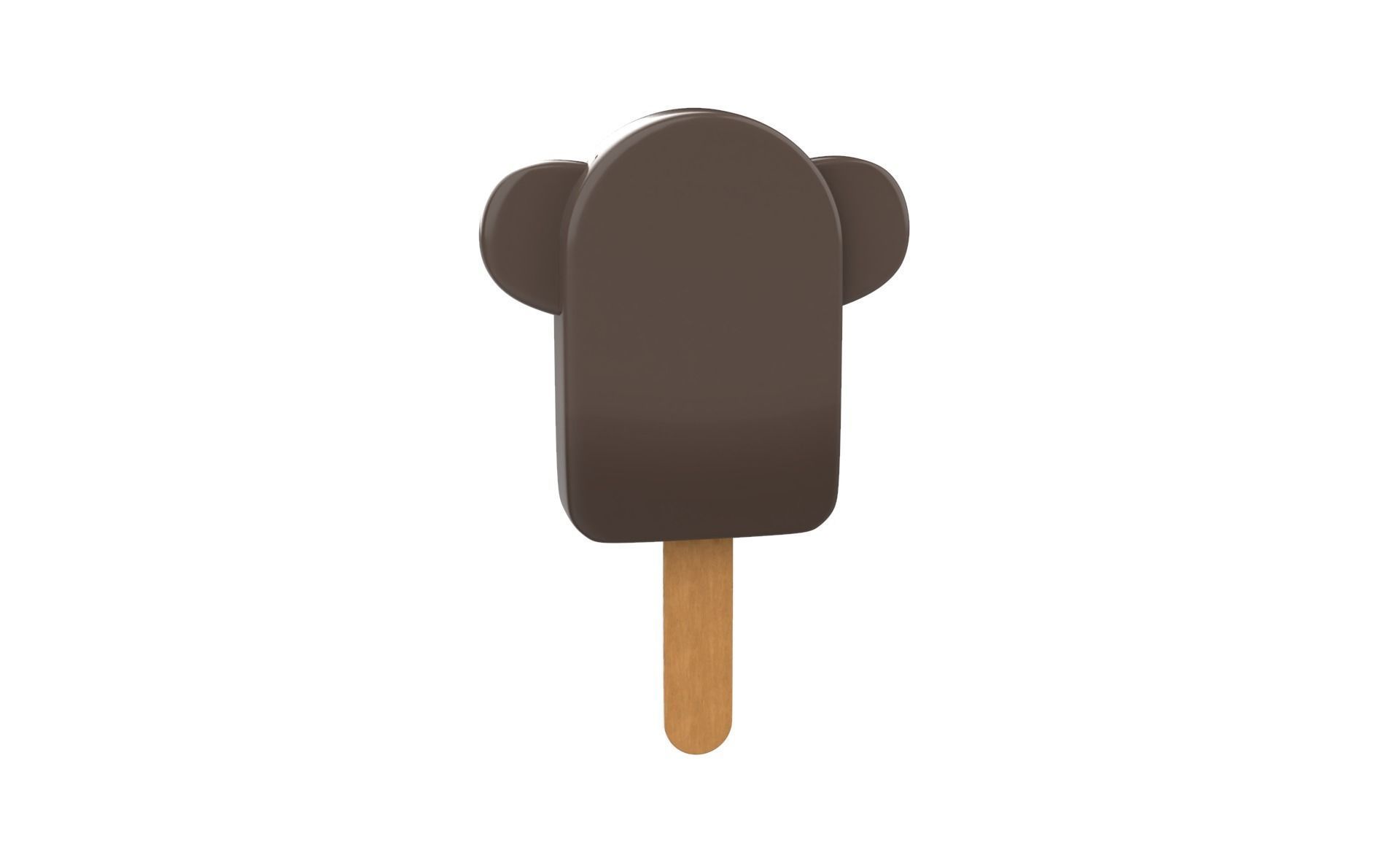 Cartoon Monkey Ice Cream Cute Low-poly 3D model_10