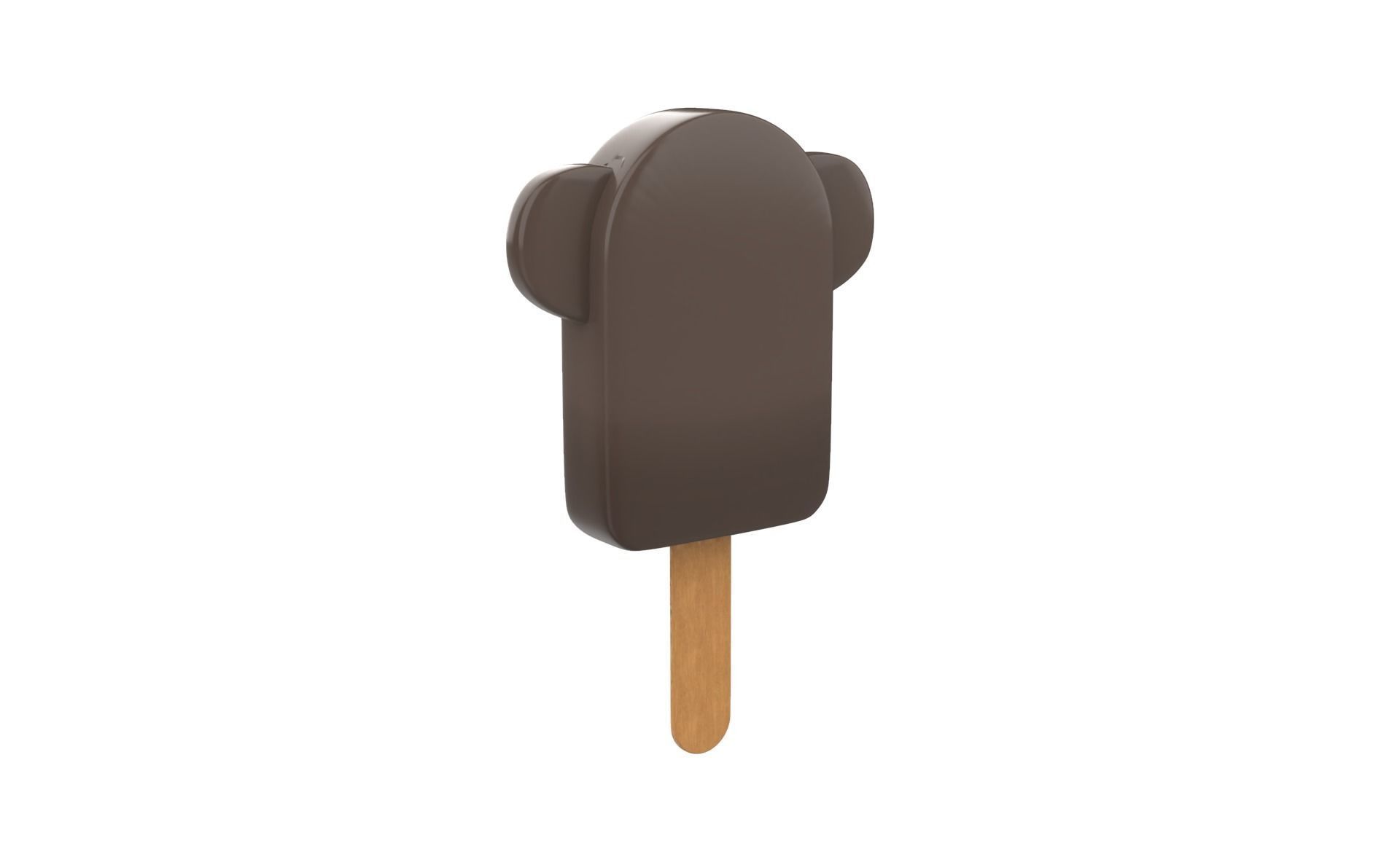 Cartoon Monkey Ice Cream Cute Low-poly 3D model_9