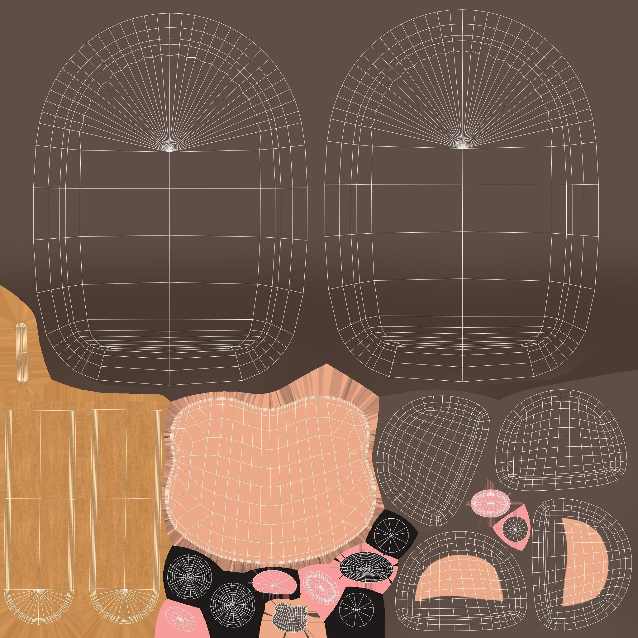 Cartoon Monkey Ice Cream Cute Low-poly 3D model_21