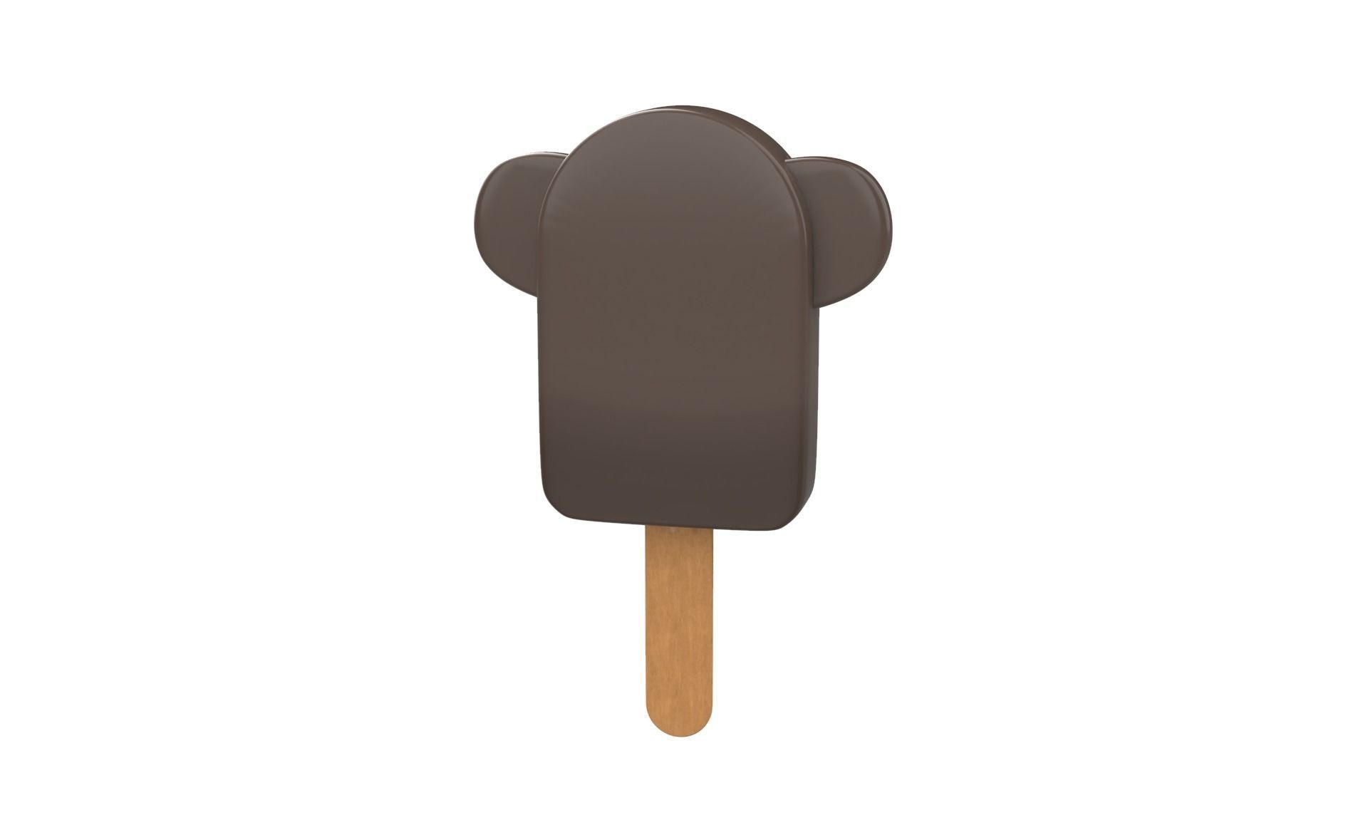 Cartoon Monkey Ice Cream Cute Low-poly 3D model_11