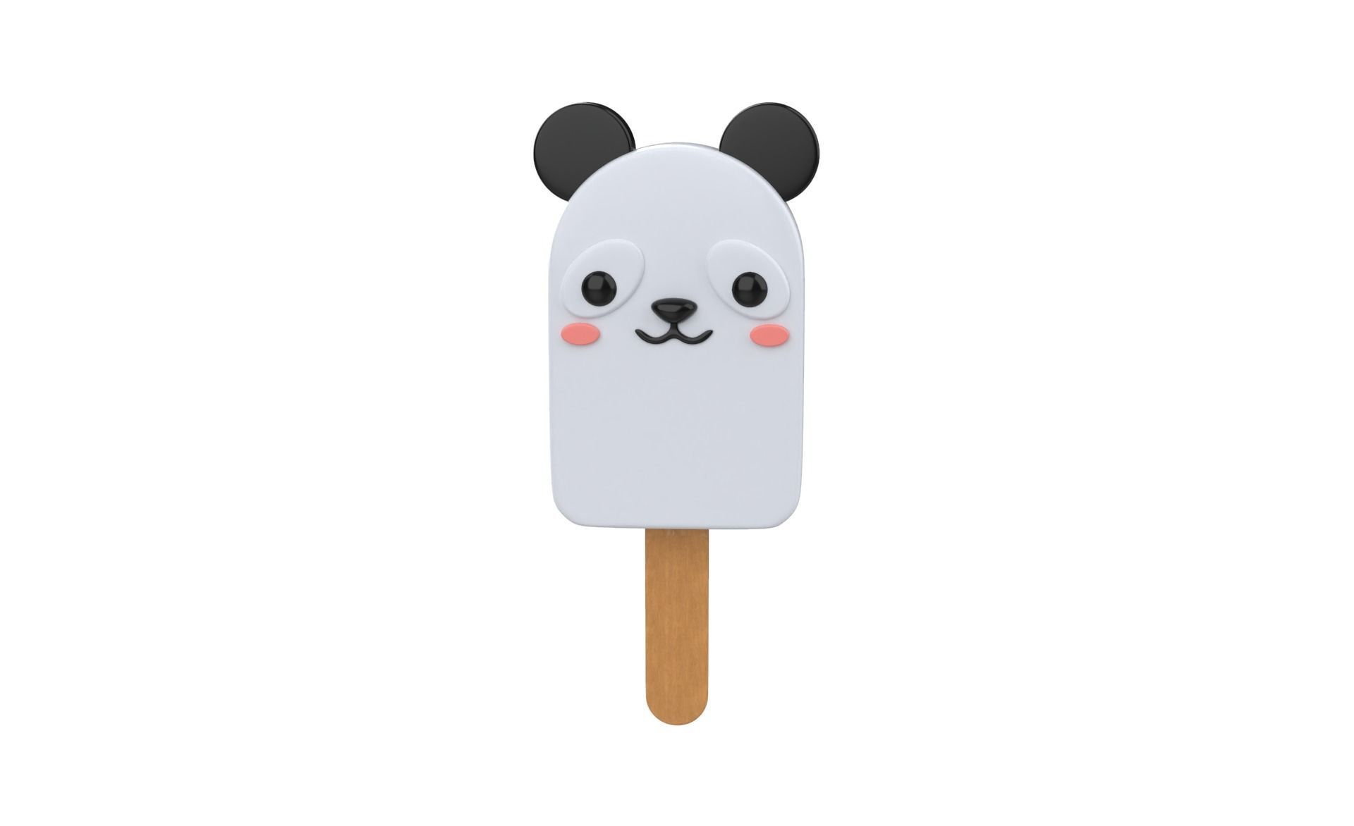 Cartoon Panda Ice Cream Cute Low-poly 3D model_18
