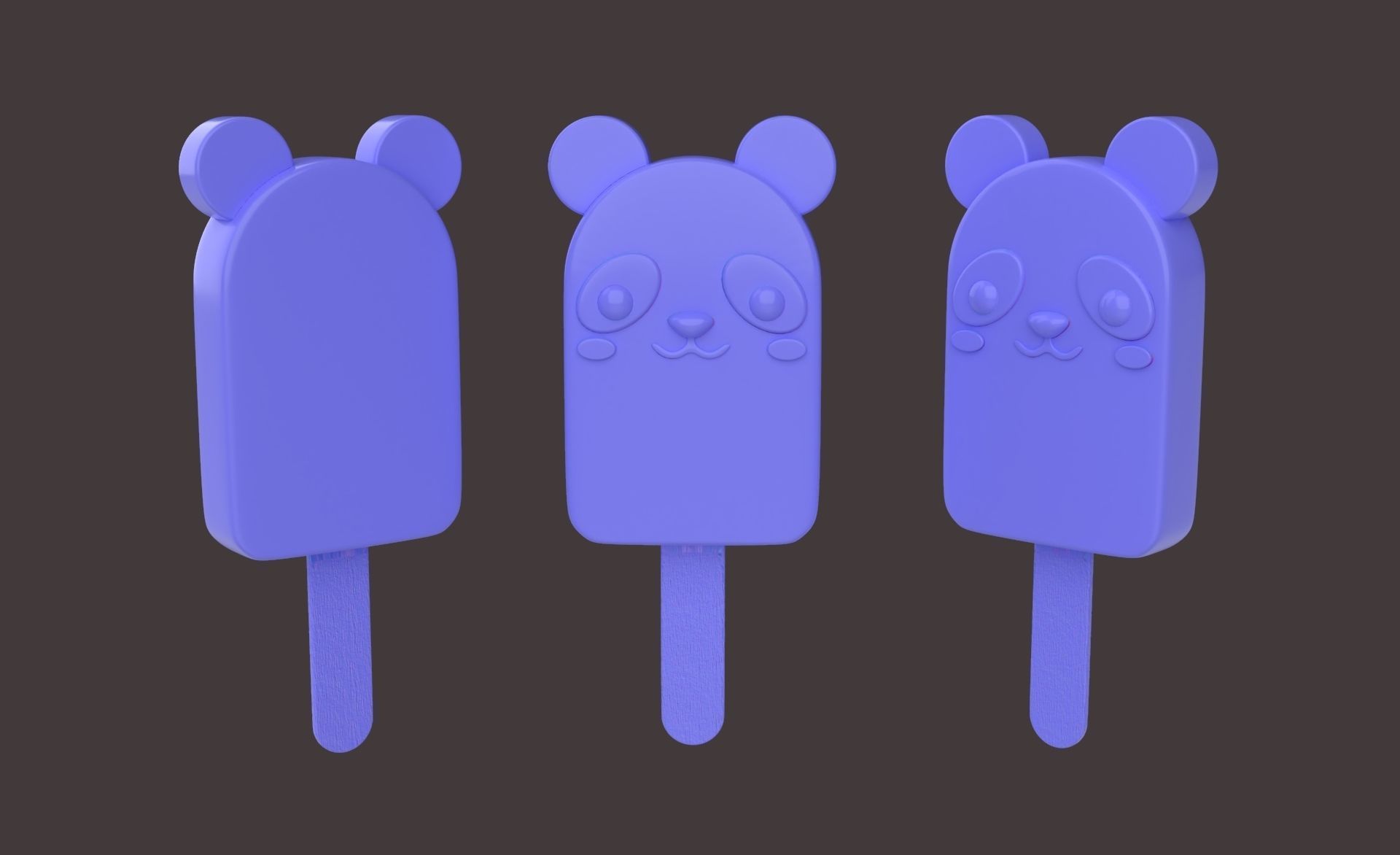Cartoon Panda Ice Cream Cute Low-poly 3D model_20