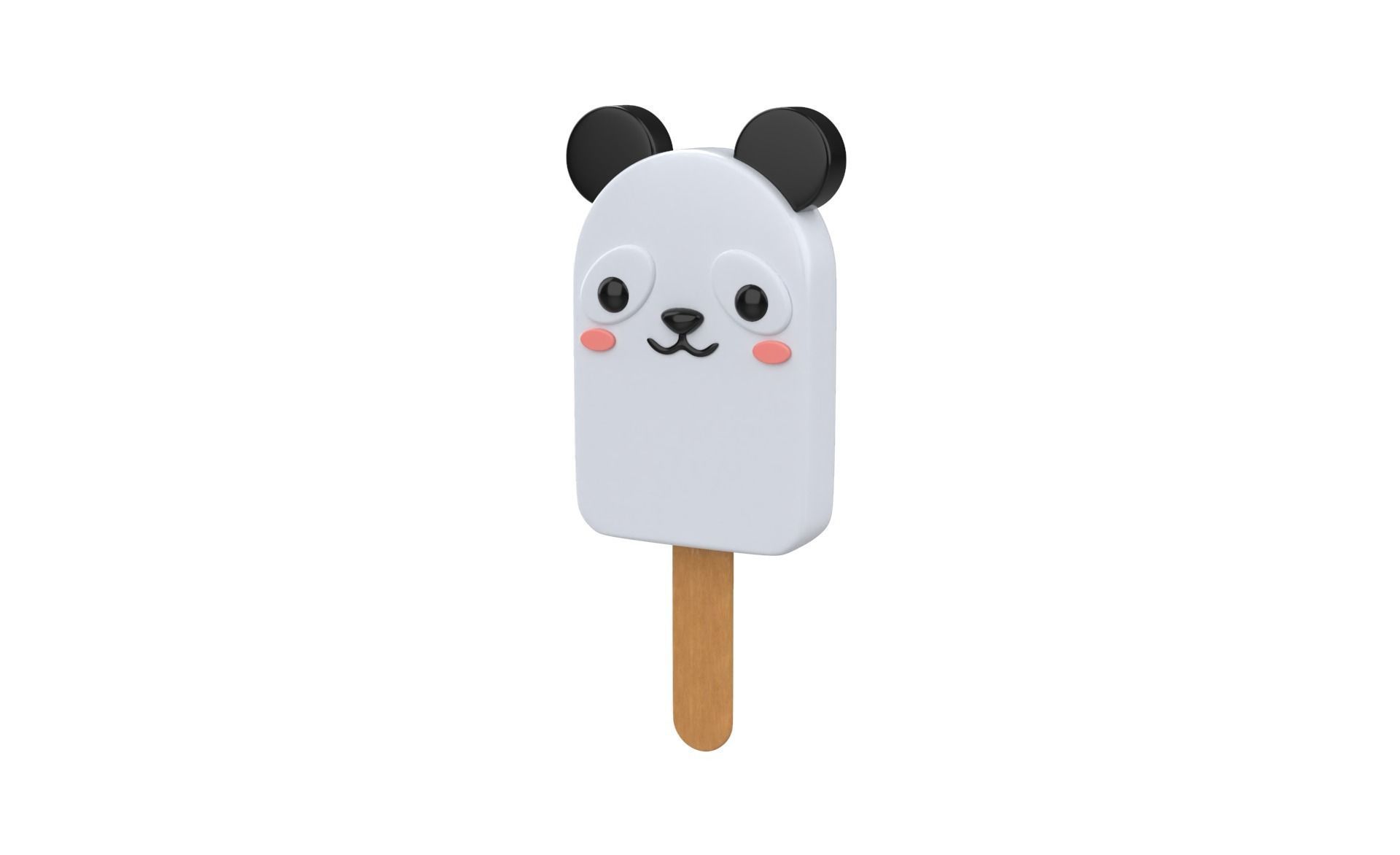 Cartoon Panda Ice Cream Cute Low-poly 3D model_19