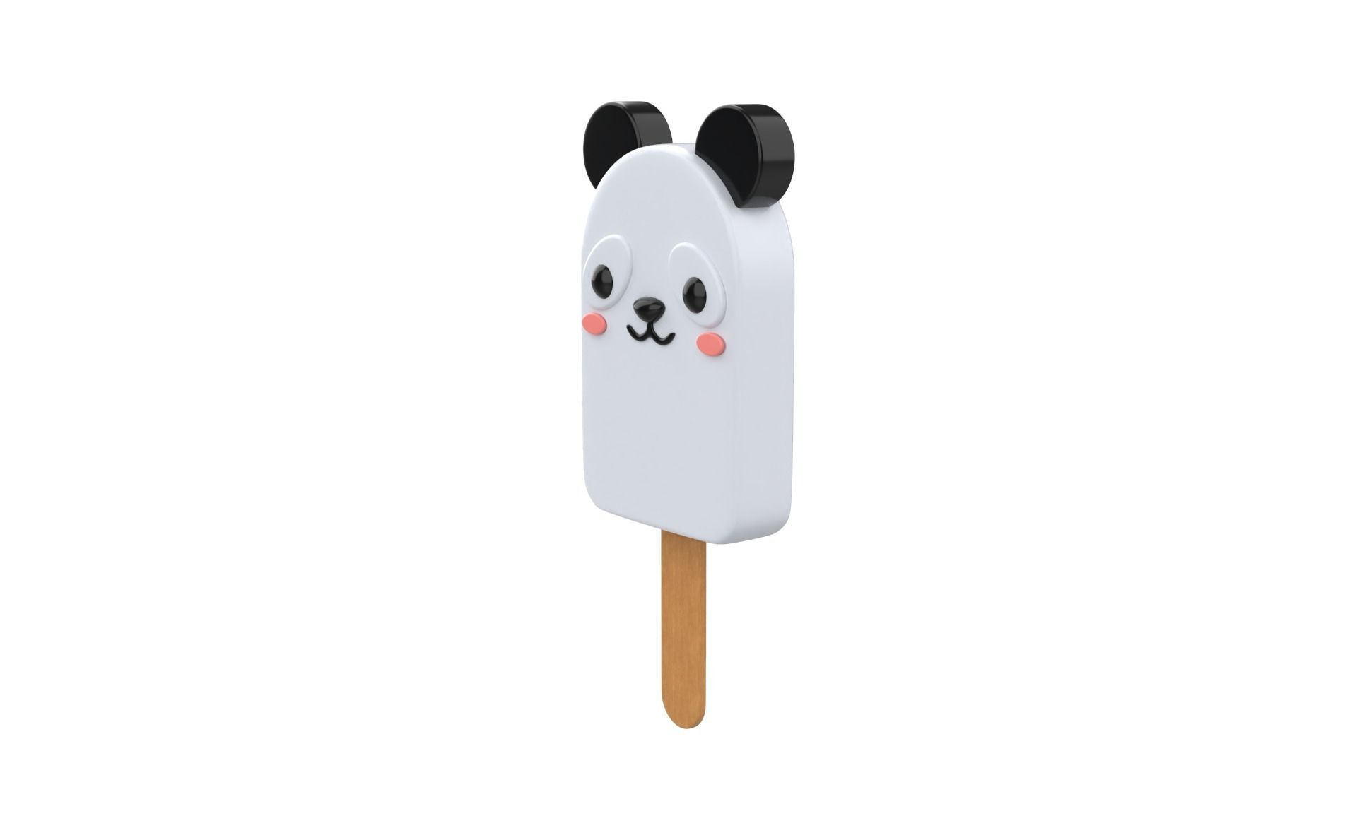 Cartoon Panda Ice Cream Cute Low-poly 3D model_2