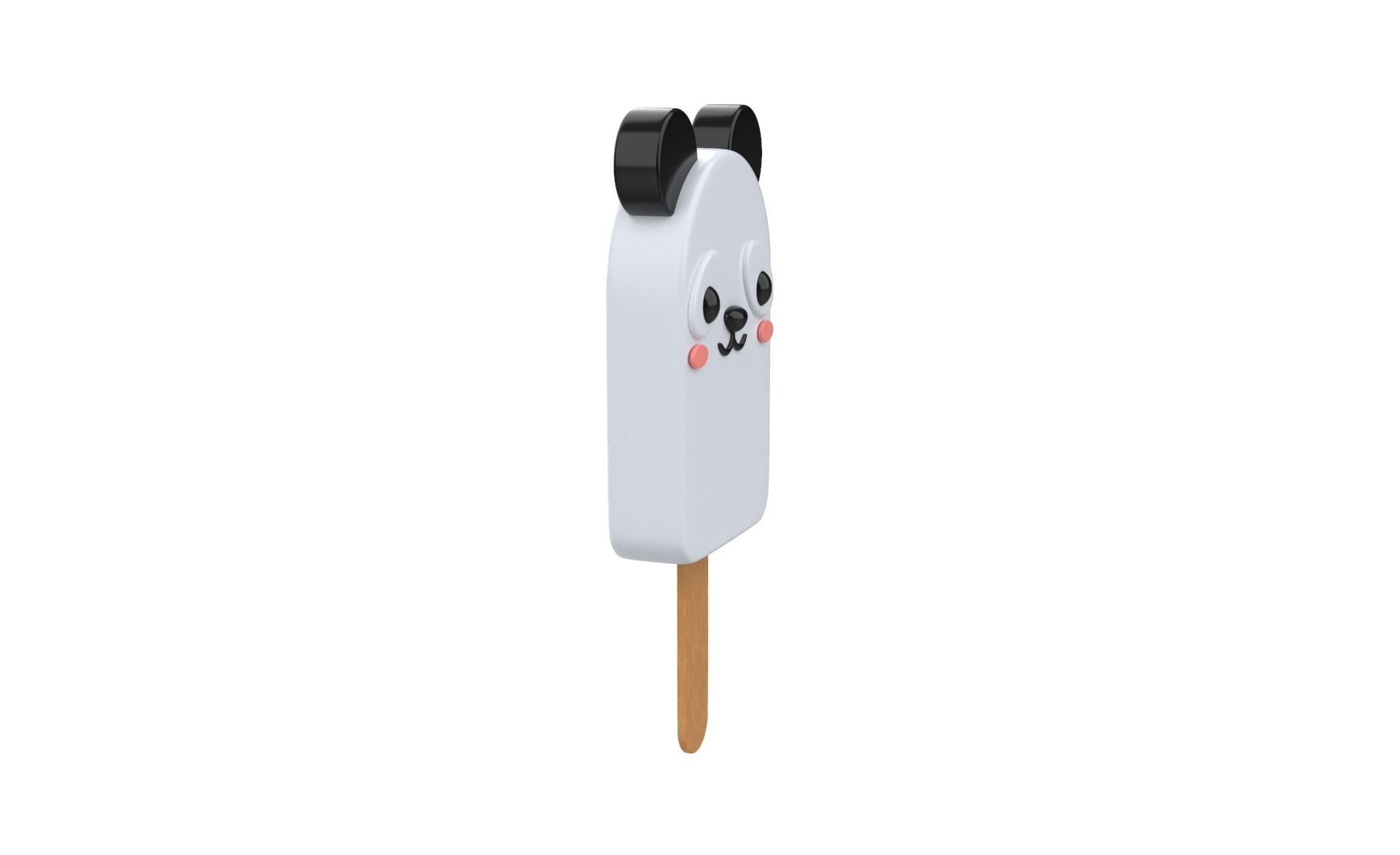 Cartoon Panda Ice Cream Cute Low-poly 3D model_15