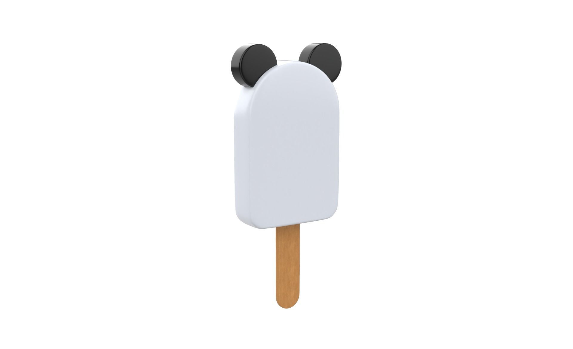 Cartoon Panda Ice Cream Cute Low-poly 3D model_6