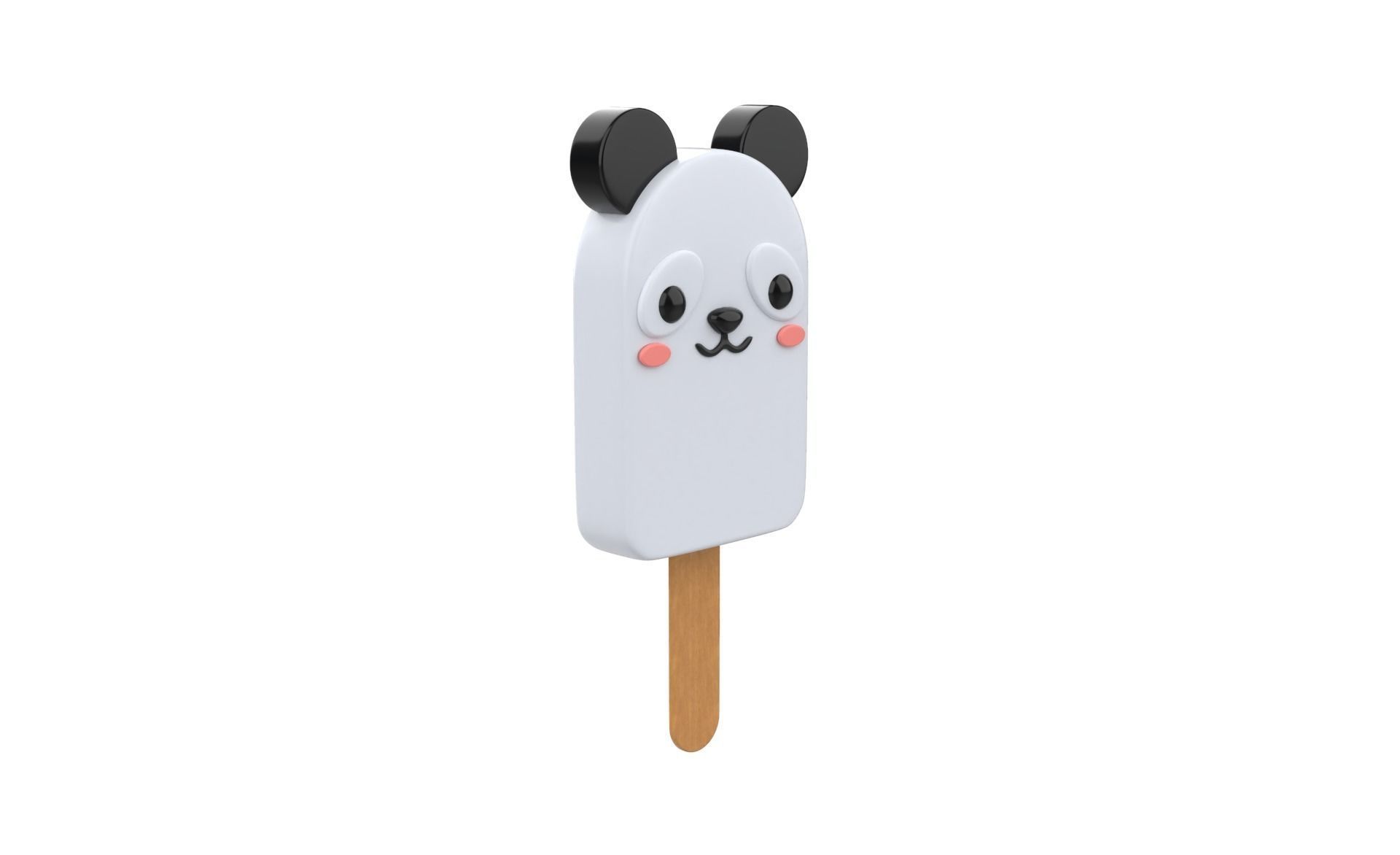 Cartoon Panda Ice Cream Cute Low-poly 3D model_16