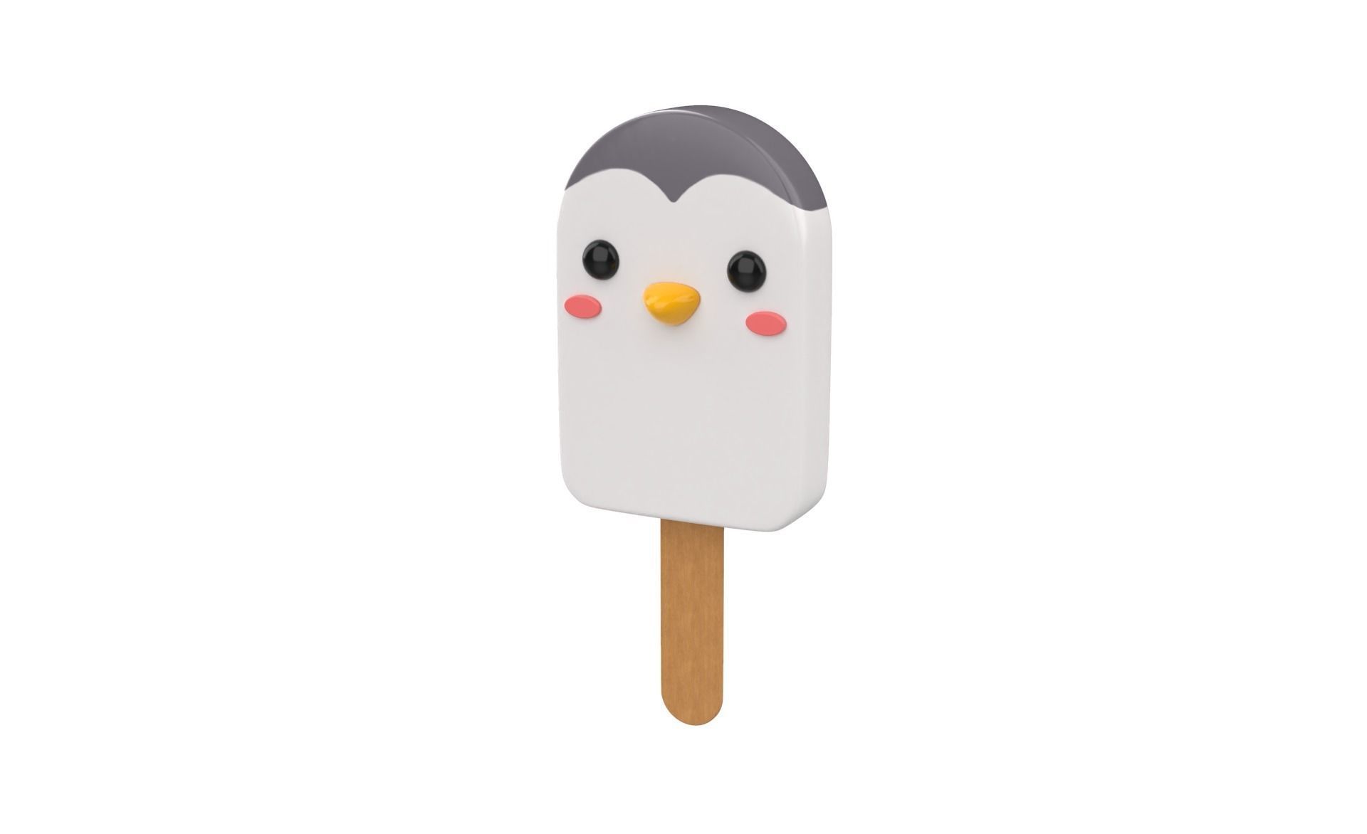 Cartoon Penguin Ice Cream Cute Low-poly 3D model_19