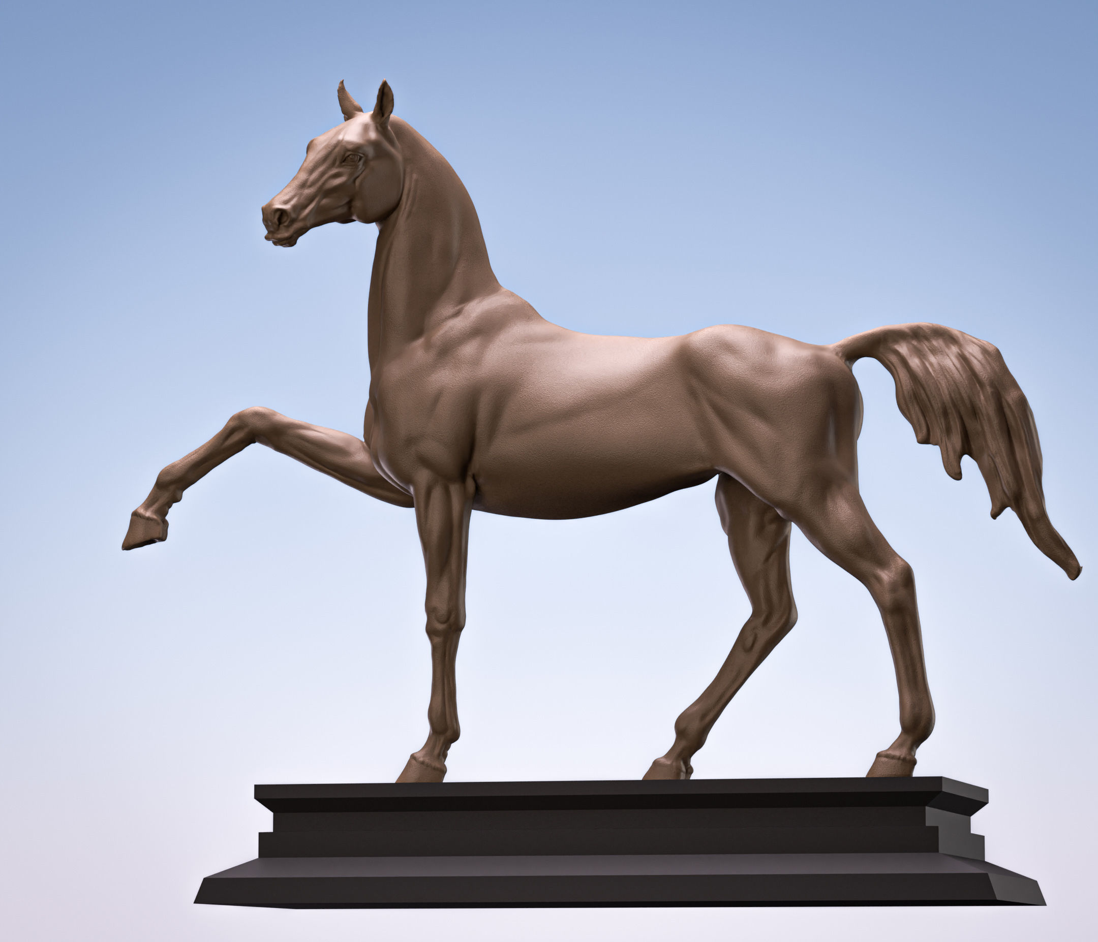 Akhal tekini horse 3D print model_1