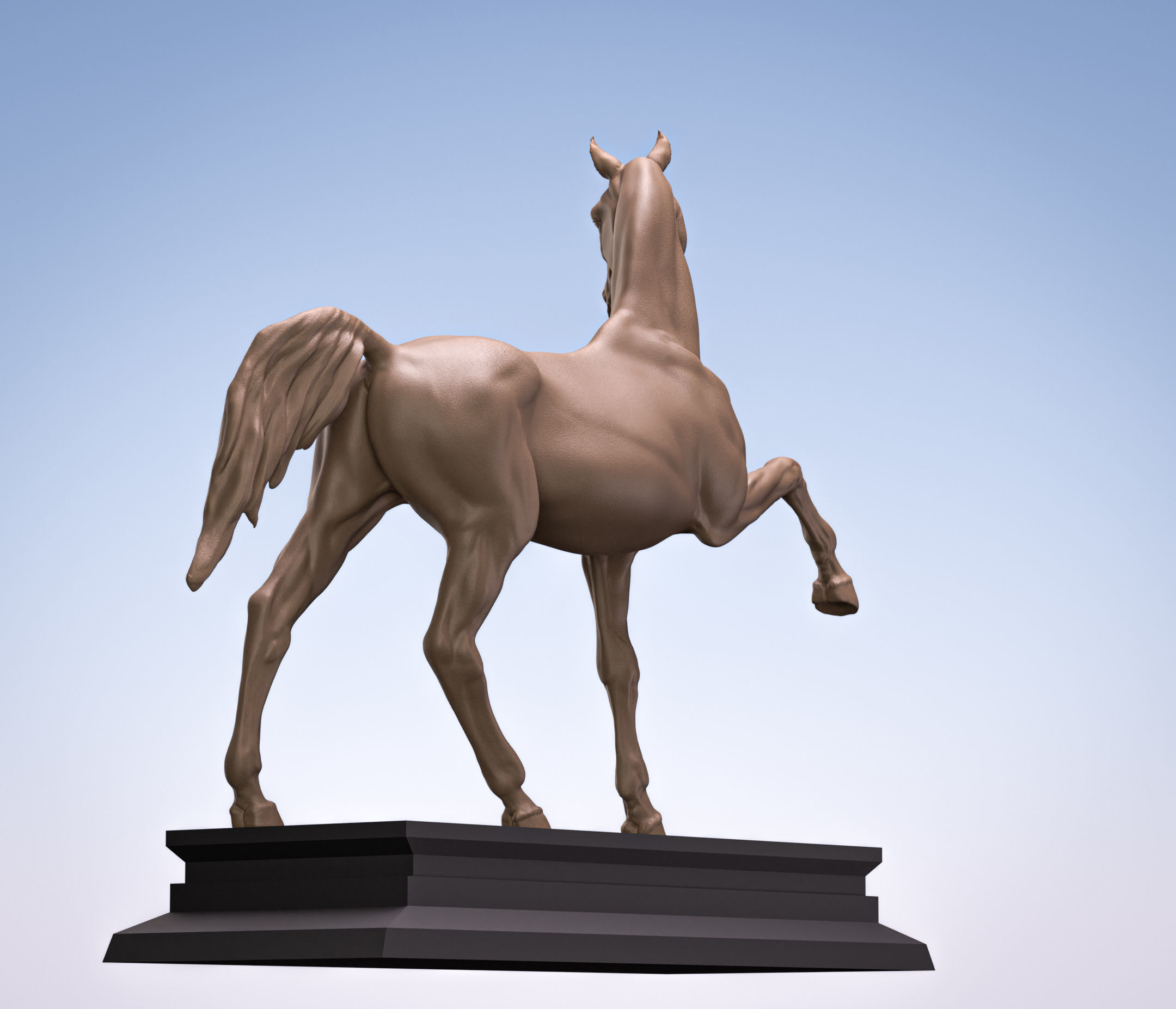 Akhal tekini horse 3D print model_4