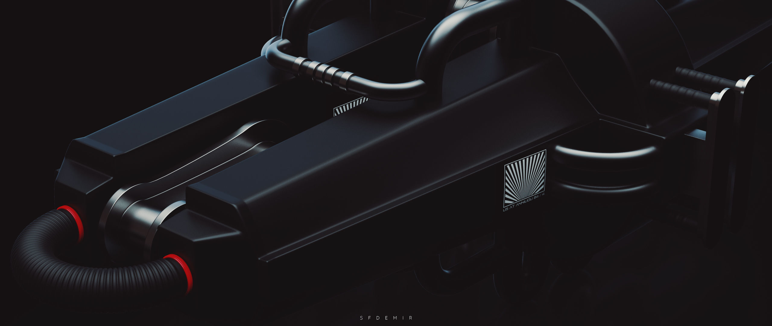 Spaceship Engine 3D Model Low-poly 3D model_2