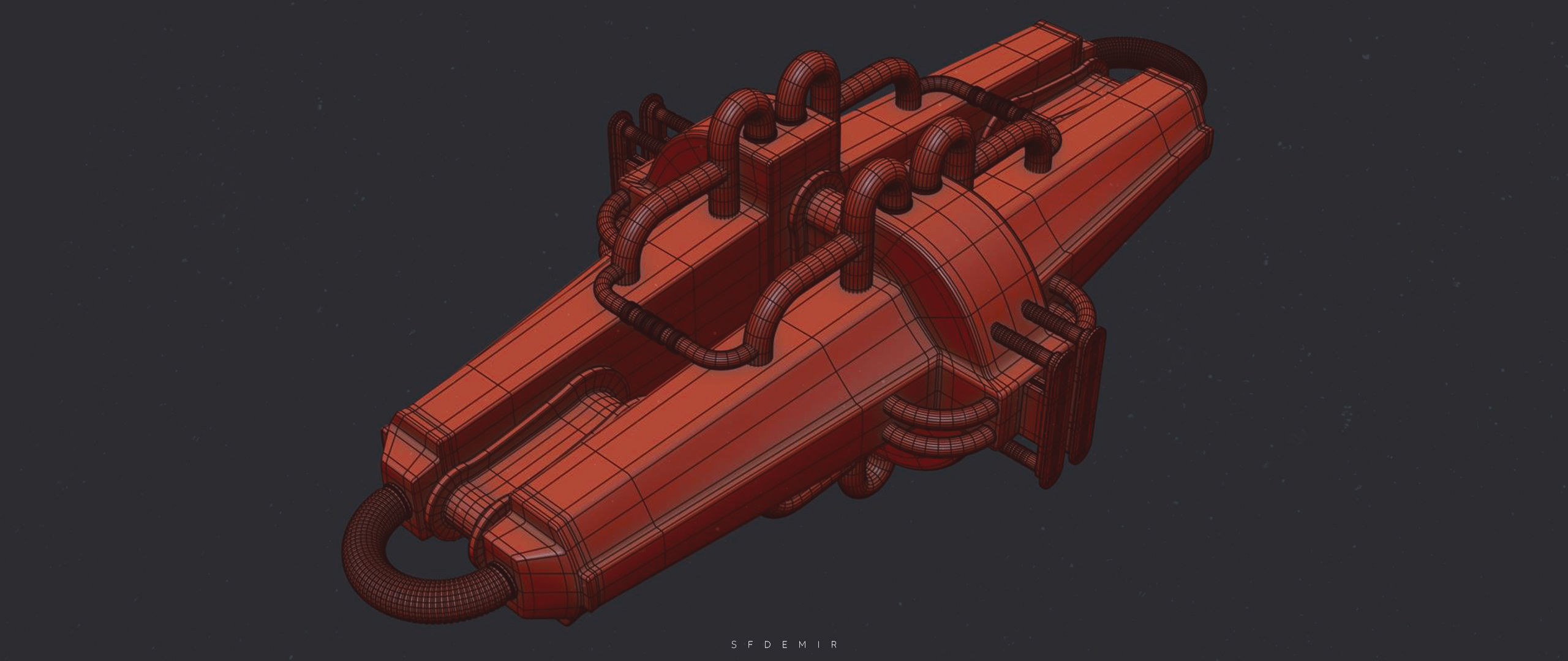 Spaceship Engine 3D Model Low-poly 3D model_3