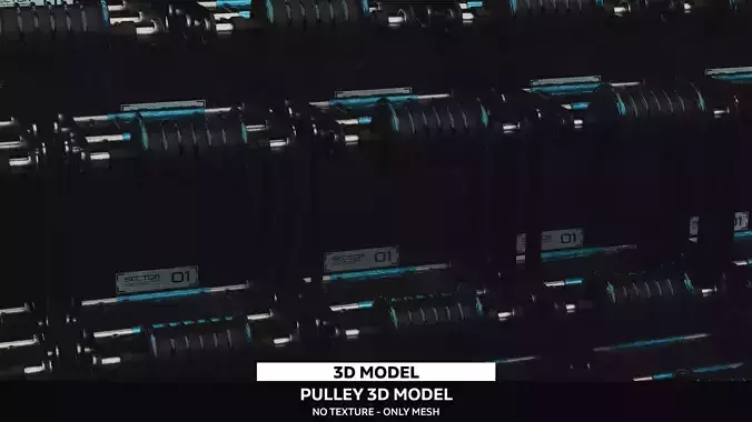 Sci-Fi Pulley 3D Model 3D model