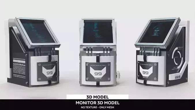 Sci-Fi Monitor 3D Model