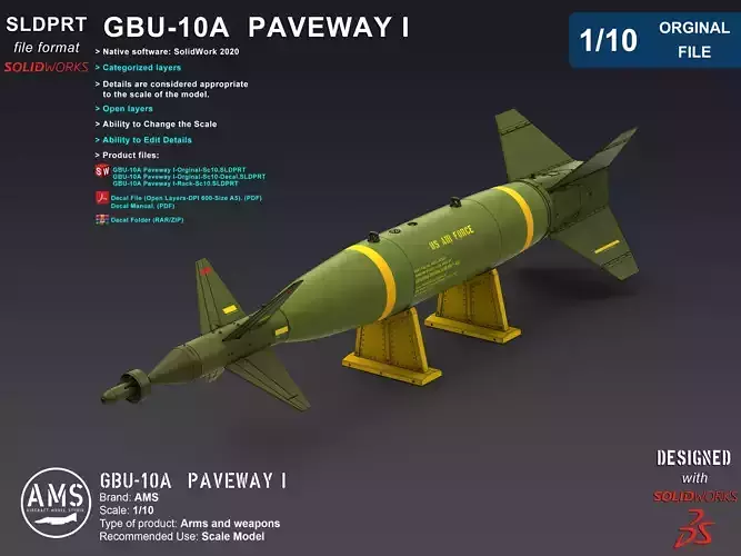 GBU-10A Paveway I - Orginal File 3D model