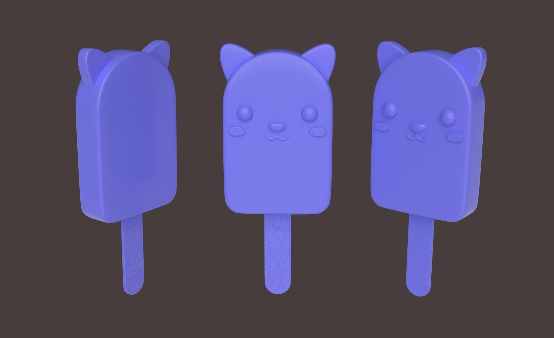 Cartoon Rabbit Ice Cream Cute Low-poly 3D model_20