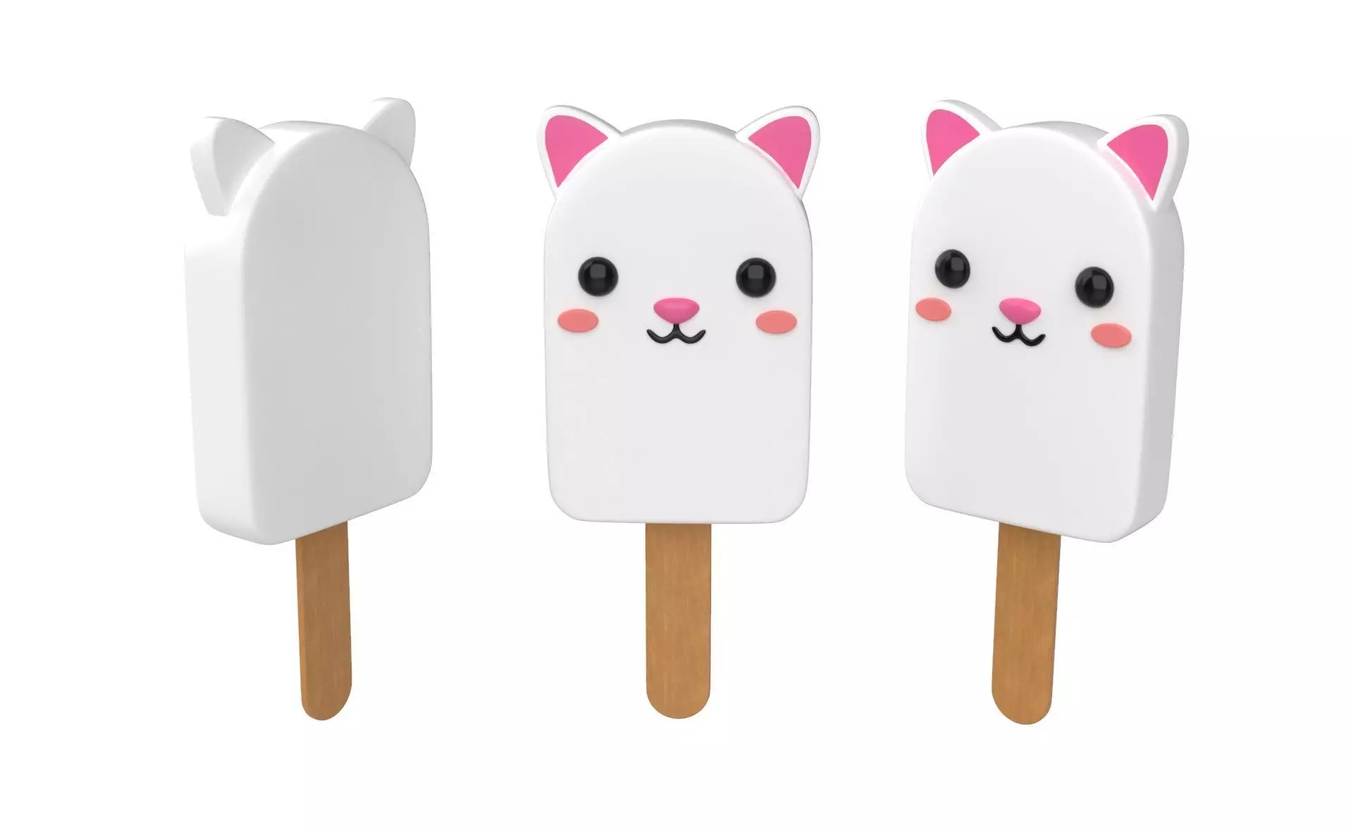 Cartoon Rabbit Ice Cream Cute Low-poly 3D model_0
