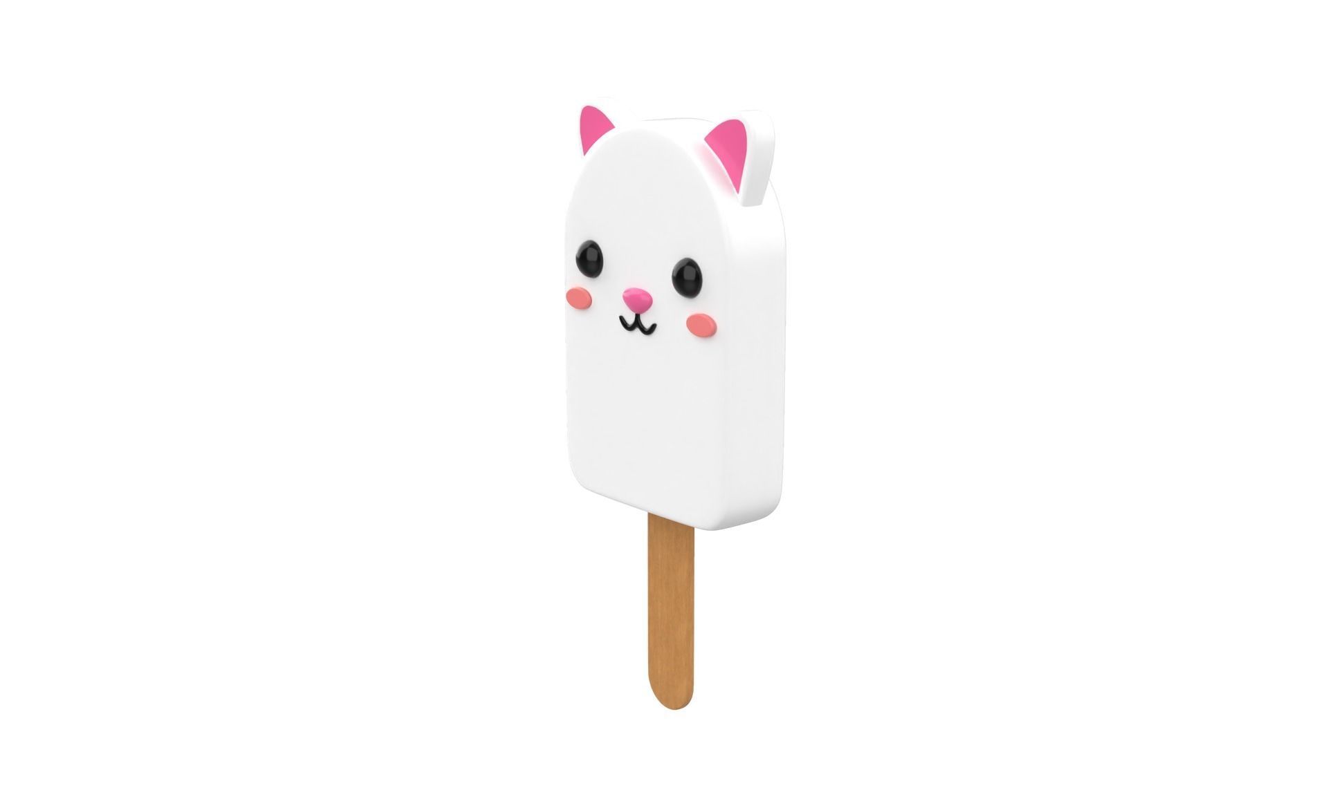Cartoon Rabbit Ice Cream Cute Low-poly 3D model_2