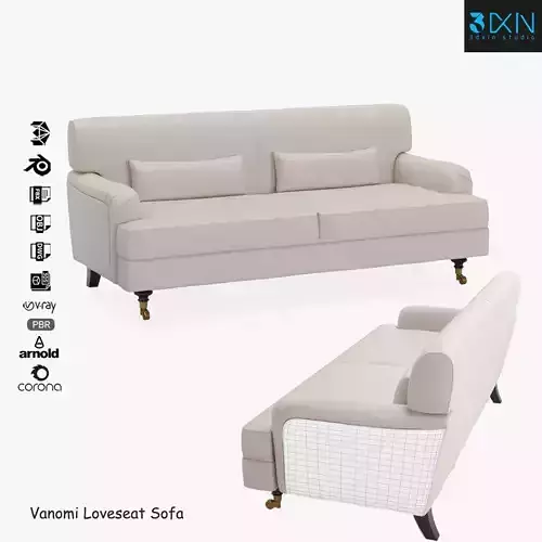 Vanomi Loveseat Sofa 3D model