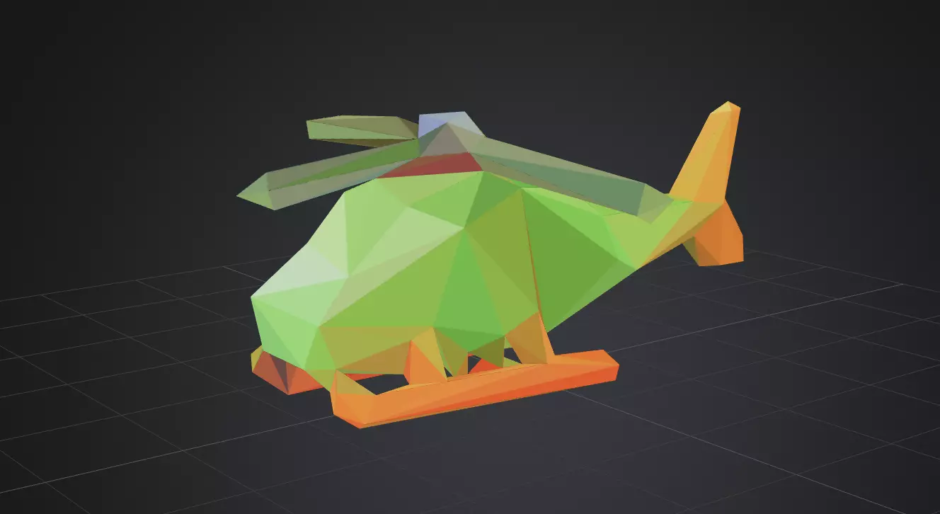 low ploy helicopter Free low-poly 3D model