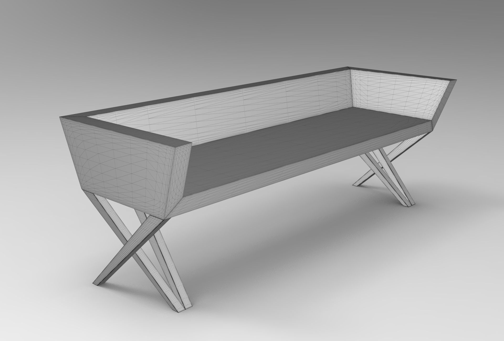Hacv Bench Low-poly 3D model_5