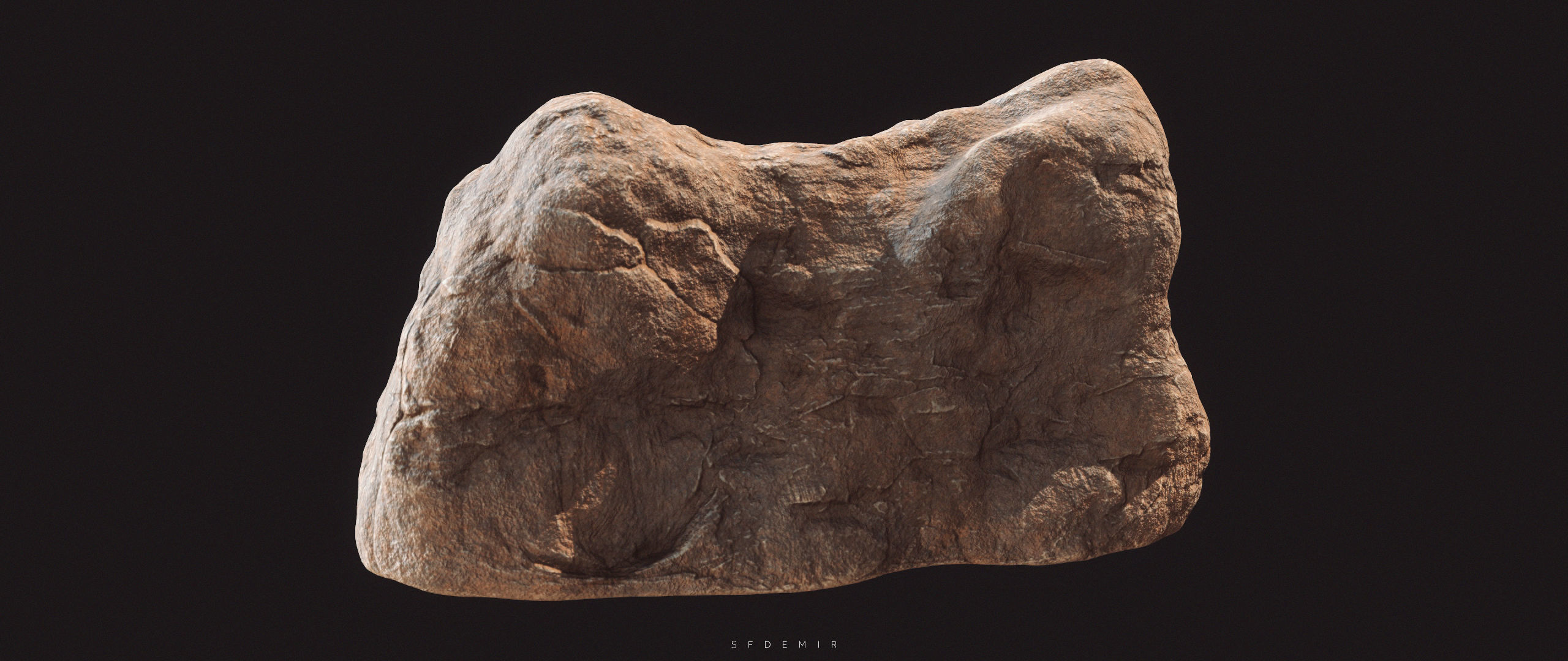 3D Cliff Rock Model - PBR Optimized  Low-poly 3D model_8