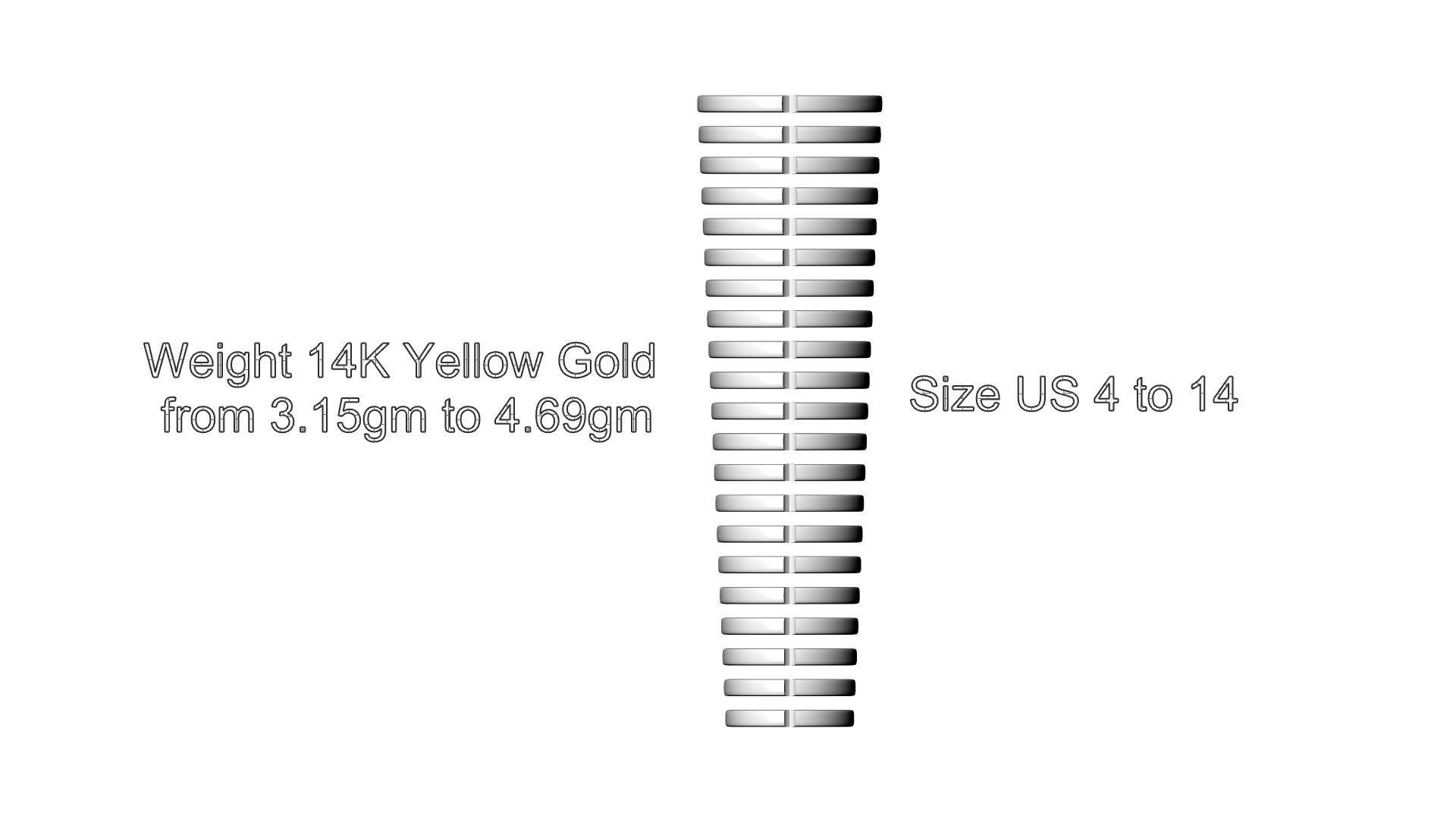 His and Hers Promise Bands 4-14US Sizes 3D print model_11