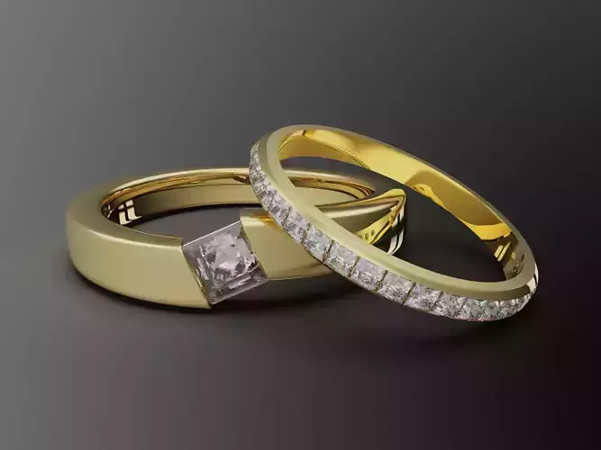 Couple Ring  Set 4-14US Sizes