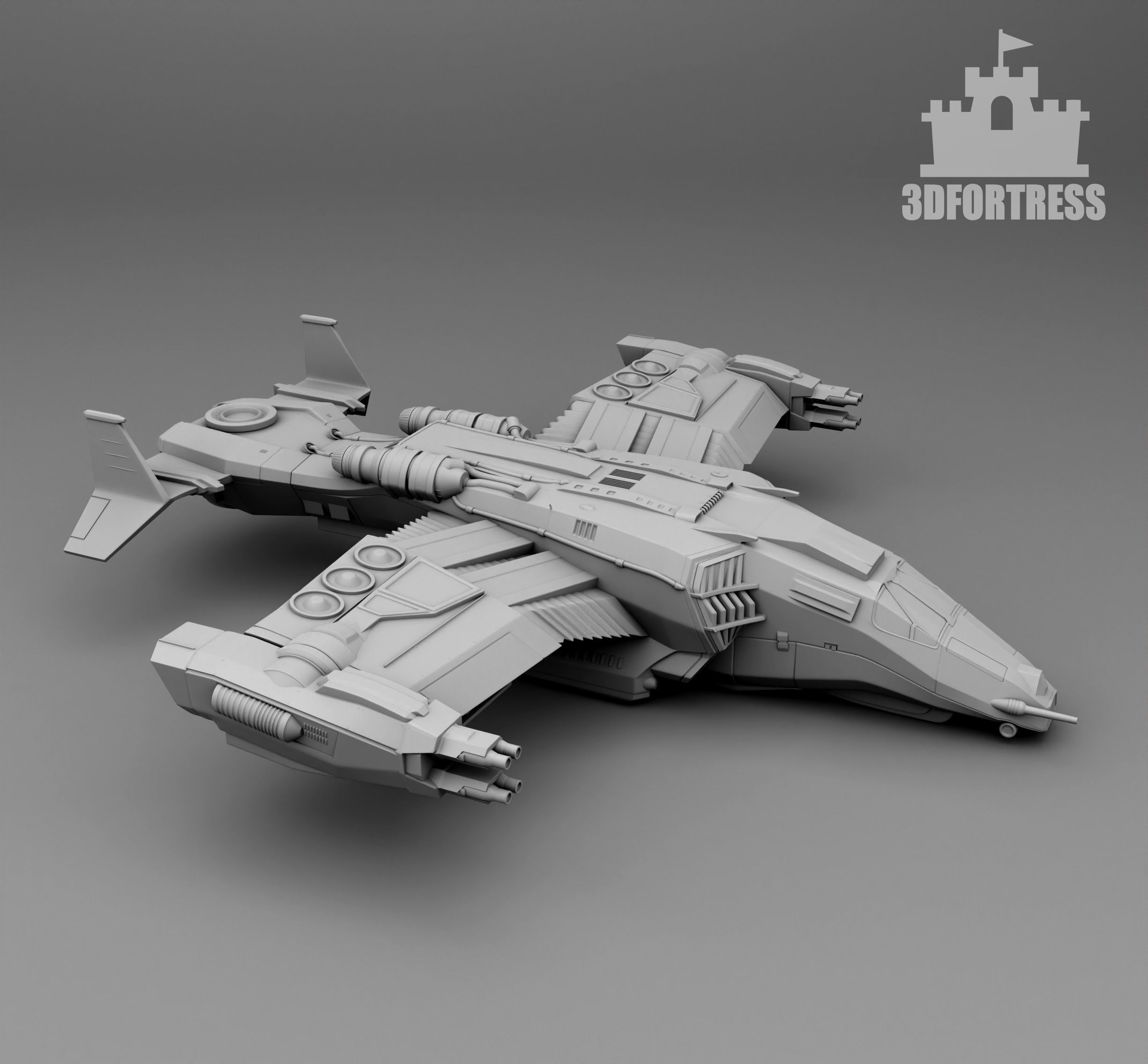 Landing starship 3D print model_1