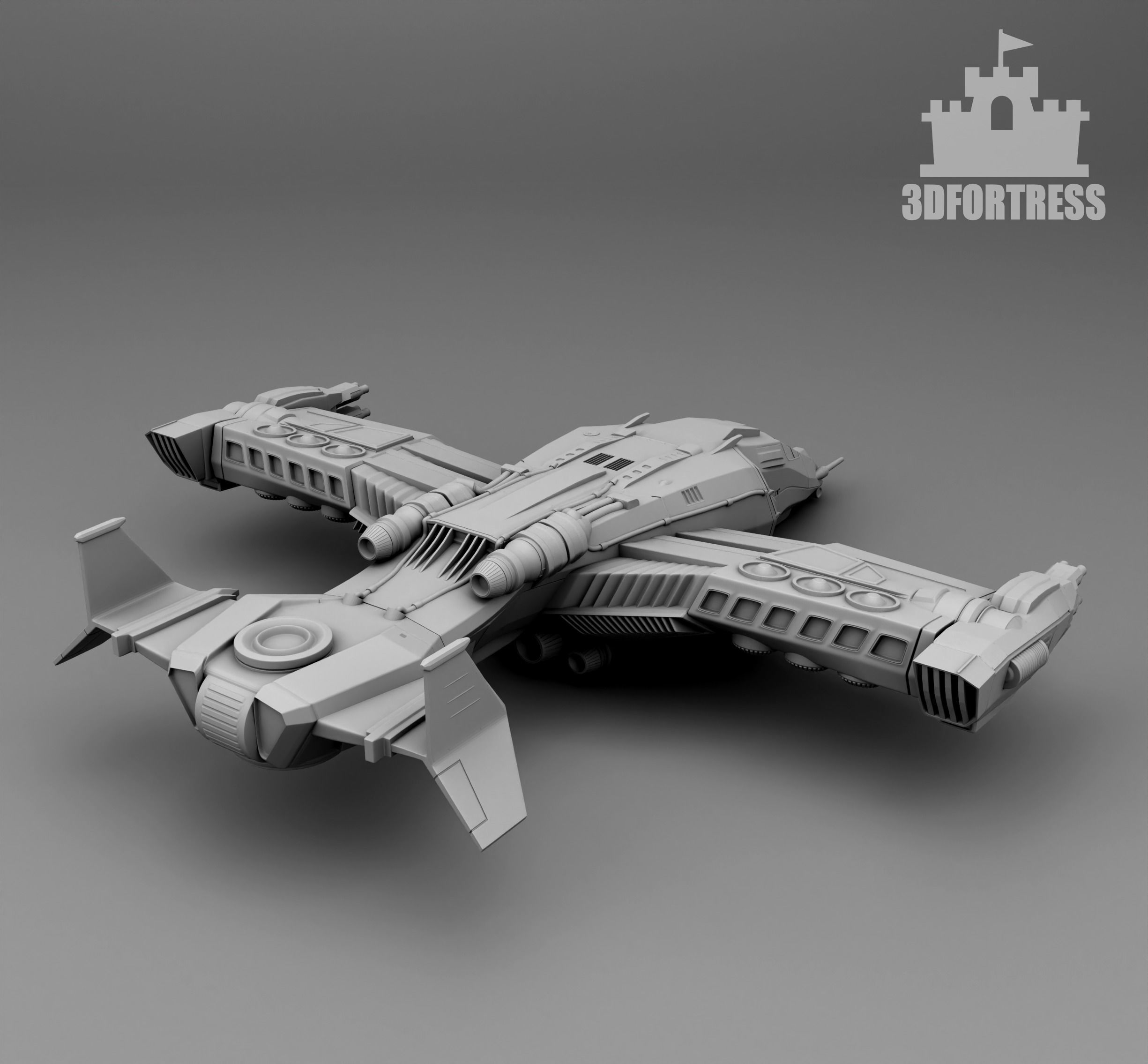 Landing starship 3D print model_2