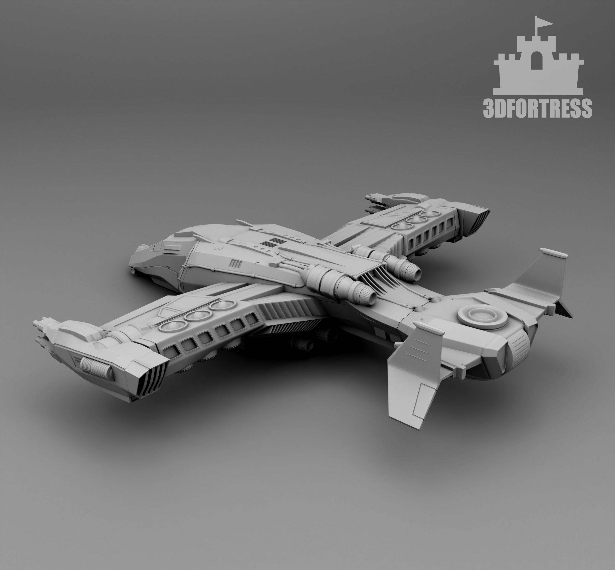 Landing starship 3D print model_3