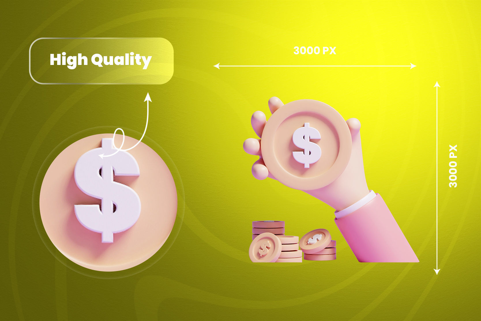 Business Investing 3d Illustration  Icon Pack 3D model_4