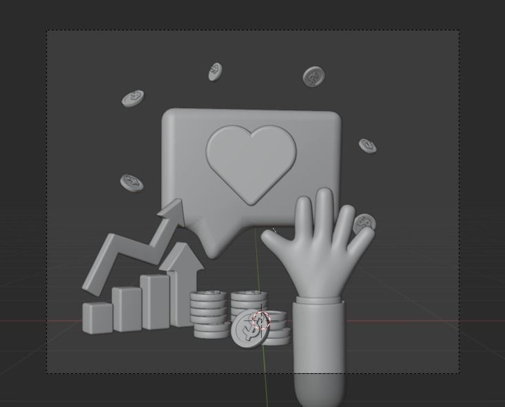 Business Investing 3d Illustration  Icon Pack 3D model_16