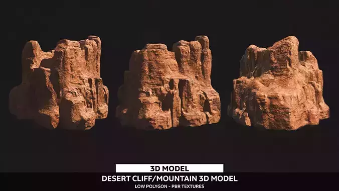 Desert Cliff Mountain 3D Model