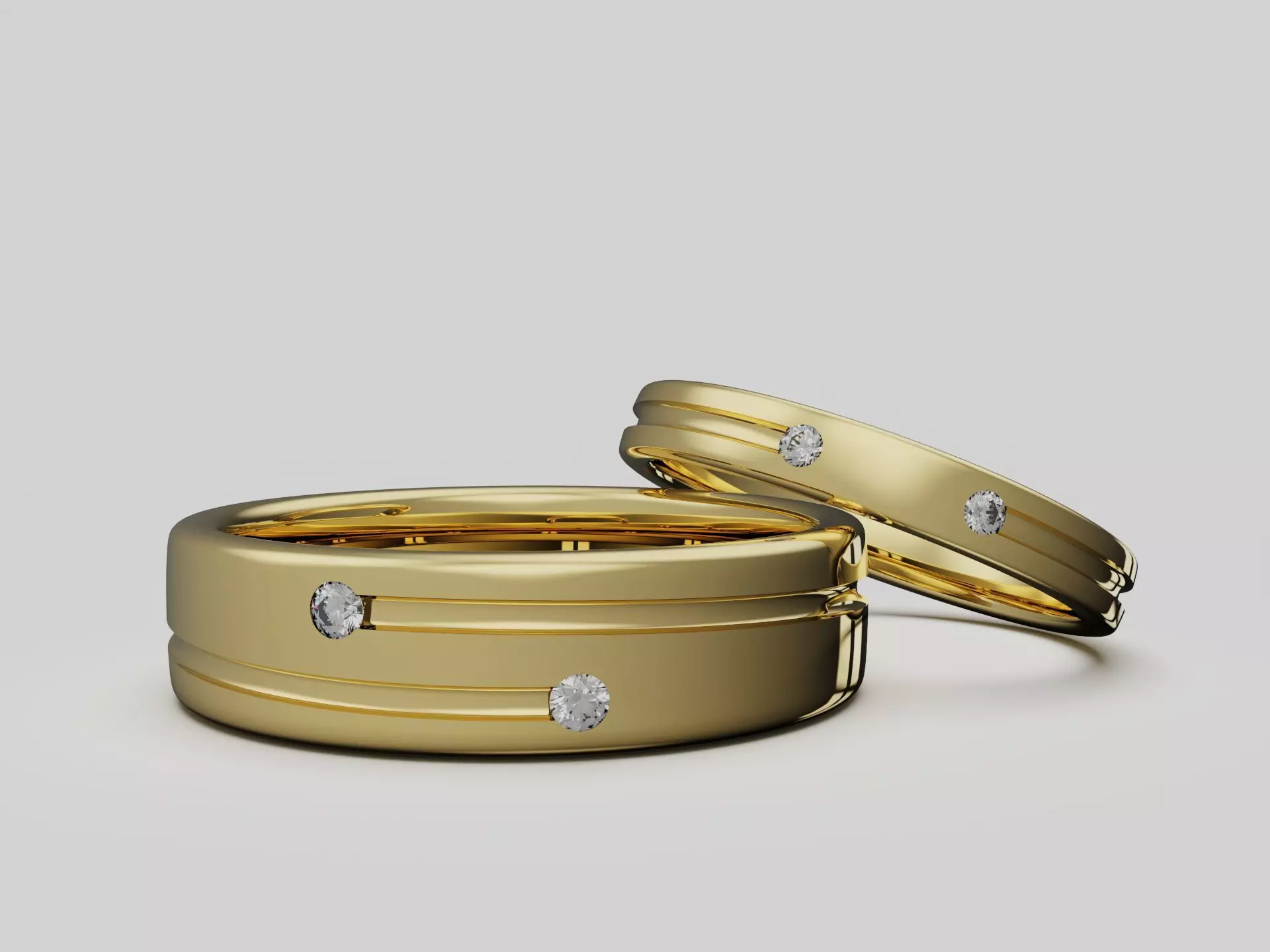 Modern Couple Bands 4-14US Sizes 3D print model