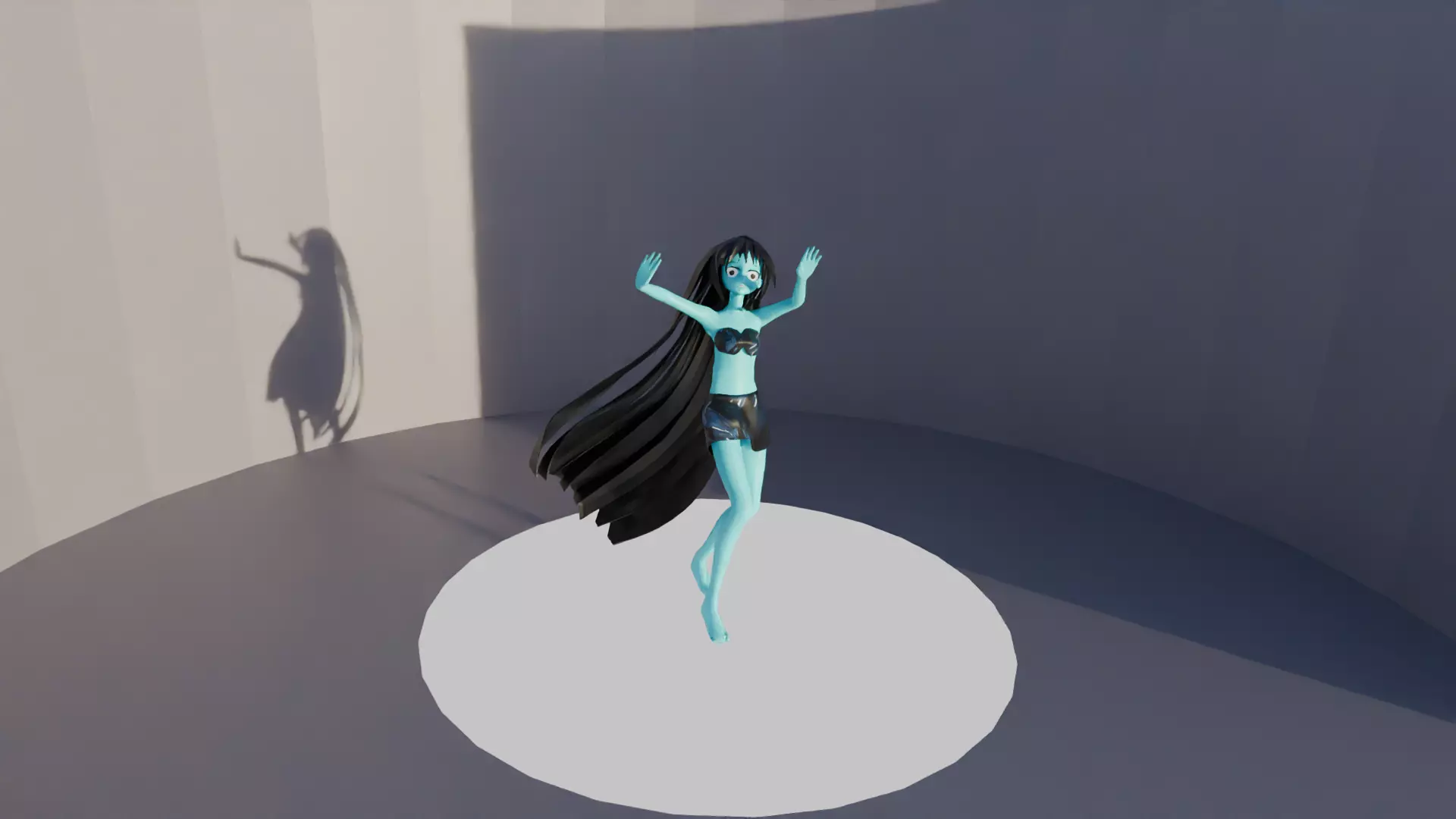 Turttle girl mesh character blender Free 3D model