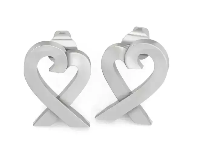 Tiffany Loving Heart stud Earrings  1165 3D print model