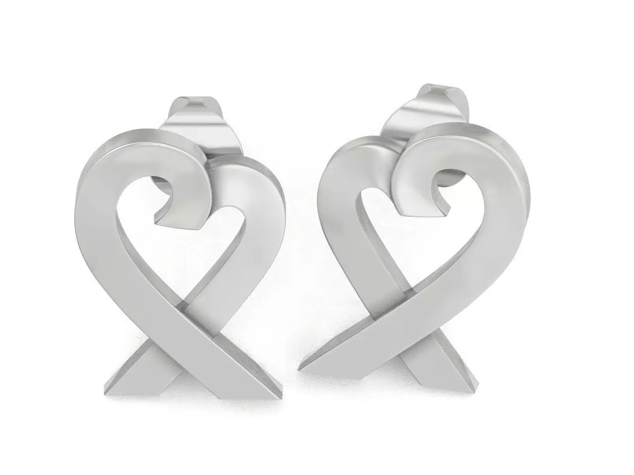 Tiffany Loving Heart stud Earrings 1165 3D print model