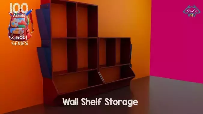 Wall Shelf Storage - 100 Assets - School Series