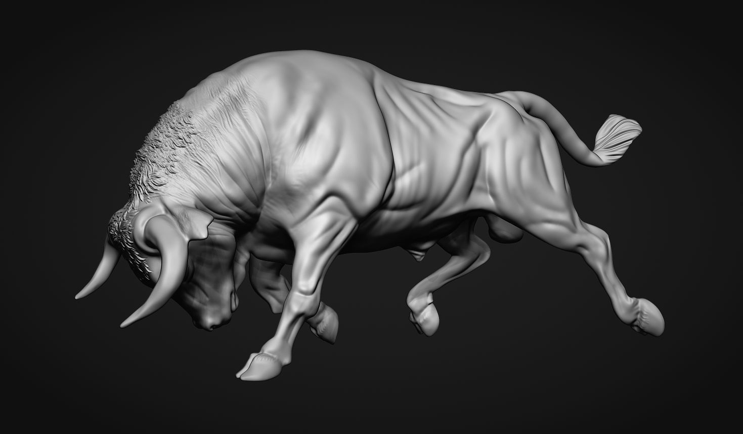 Charging Bull 3D print model_5