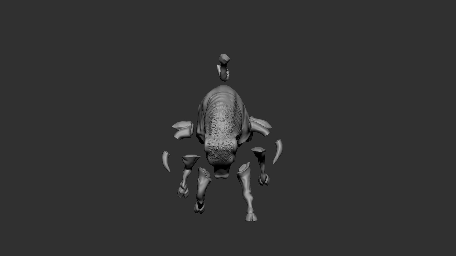 Charging Bull 3D print model_4